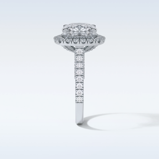 4 CT Halo Engagement Ring Featuring Cushion Moissanite