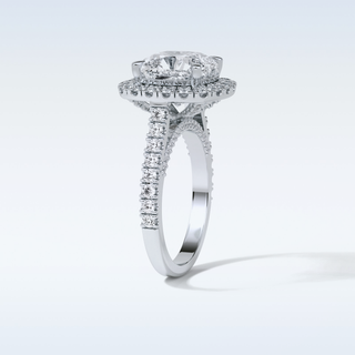 4 CT Halo Engagement Ring Featuring Cushion Moissanite