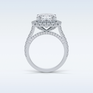 4 CT Halo Engagement Ring Featuring Cushion Moissanite