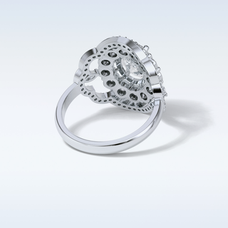1.91 CT Cluster & Halo Engagement Ring Featuring Oval Moissanite