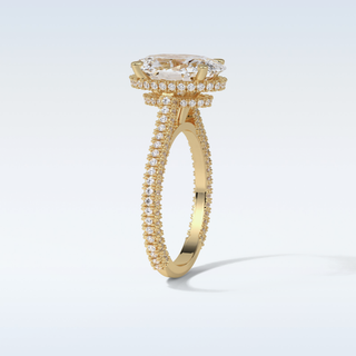 4 CT Pave Engagement Ring Featuring Oval Moissanite