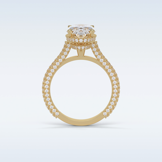 4 CT Pave Engagement Ring Featuring Oval Moissanite