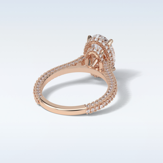 4 CT Pave Engagement Ring Featuring Oval Moissanite