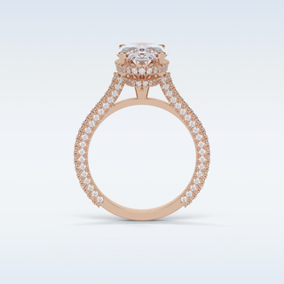 4 CT Pave Engagement Ring Featuring Oval Moissanite