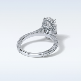 4 CT Pave Engagement Ring Featuring Oval Moissanite