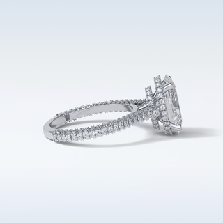 4 CT Pave Engagement Ring Featuring Oval Moissanite