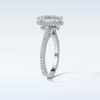 4 CT Pave Engagement Ring Featuring Oval Moissanite