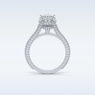 4 CT Pave Engagement Ring Featuring Oval Moissanite