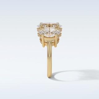 2.35 CT 3 Stone Engagement Ring Featuring Oval Moissanite