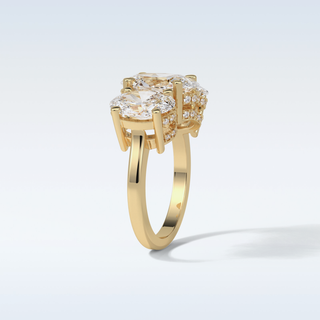 2.35 CT 3 Stone Engagement Ring Featuring Oval Moissanite