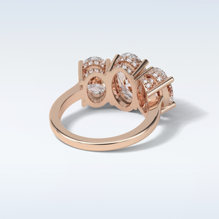 2.35 CT 3 Stone Engagement Ring Featuring Oval Moissanite