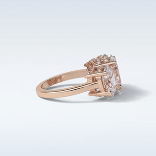 2.35 CT 3 Stone Engagement Ring Featuring Oval Moissanite