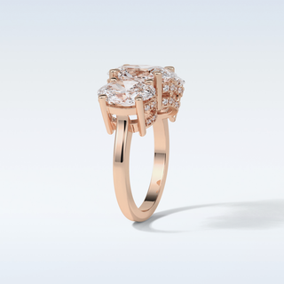 2.35 CT 3 Stone Engagement Ring Featuring Oval Moissanite