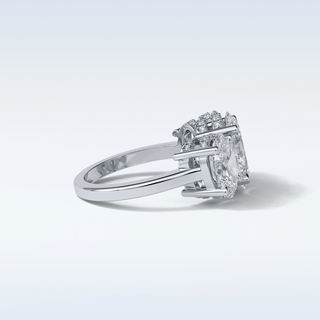 2.35 CT 3 Stone Engagement Ring Featuring Oval Moissanite