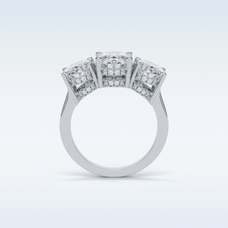 2.35 CT 3 Stone Engagement Ring Featuring Oval Moissanite