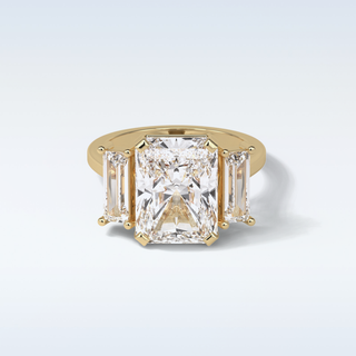 6.2 CT 3 Stone Engagement Ring Featuring Radiant Moissanite 8