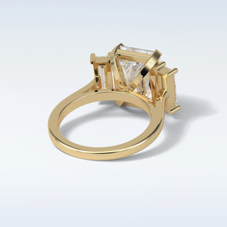6.2 CT 3 Stone Engagement Ring Featuring Radiant Moissanite 9