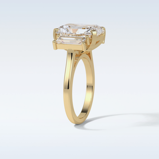 6.2 CT 3 Stone Engagement Ring Featuring Radiant Moissanite 12