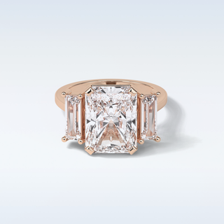 6.2 CT 3 Stone Engagement Ring Featuring Radiant Moissanite 15