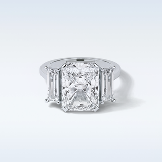 6.2 CT 3 Stone Engagement Ring Featuring Radiant Moissanite 1