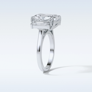 6.2 CT 3 Stone Engagement Ring Featuring Radiant Moissanite 5