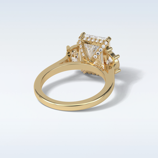 4.4 CT 3 Stone Engagement Ring Featuring Radiant Moissanite