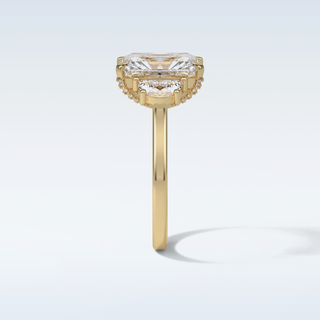 4.4 CT 3 Stone Engagement Ring Featuring Radiant Moissanite