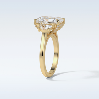 4.4 CT 3 Stone Engagement Ring Featuring Radiant Moissanite