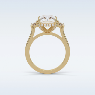 4.4 CT 3 Stone Engagement Ring Featuring Radiant Moissanite