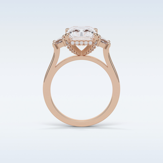 4.4 CT 3 Stone Engagement Ring Featuring Radiant Moissanite