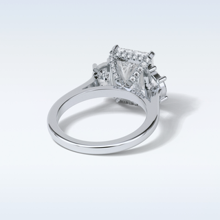 4.4 CT 3 Stone Engagement Ring Featuring Radiant Moissanite