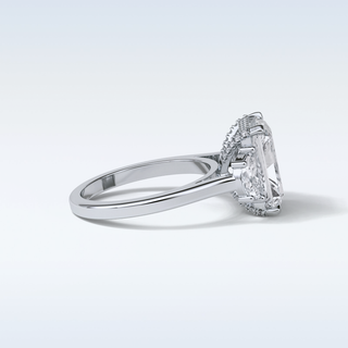 4.4 CT 3 Stone Engagement Ring Featuring Radiant Moissanite