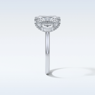 4.4 CT 3 Stone Engagement Ring Featuring Radiant Moissanite