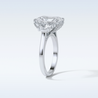 4.4 CT 3 Stone Engagement Ring Featuring Radiant Moissanite