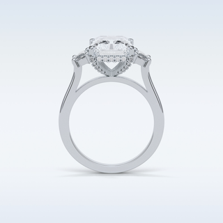4.4 CT 3 Stone Engagement Ring Featuring Radiant Moissanite
