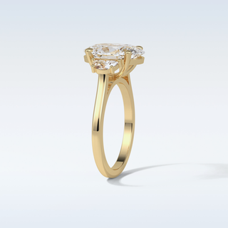 4 CT 3 Stone Engagement Ring Featuring Oval Moissanite