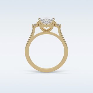 4 CT 3 Stone Engagement Ring Featuring Oval Moissanite