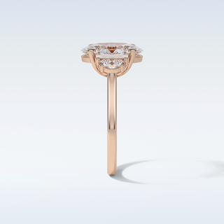 4 CT 3 Stone Engagement Ring Featuring Oval Moissanite