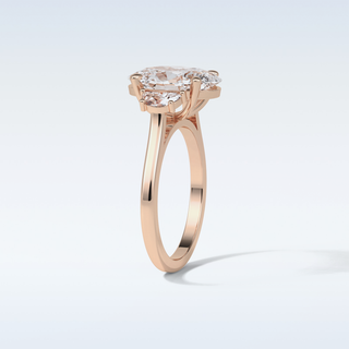 4 CT 3 Stone Engagement Ring Featuring Oval Moissanite