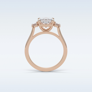 4 CT 3 Stone Engagement Ring Featuring Oval Moissanite