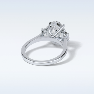 4 CT 3 Stone Engagement Ring Featuring Oval Moissanite