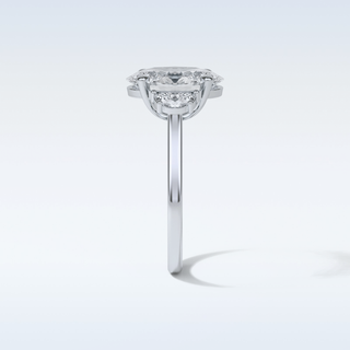 4 CT 3 Stone Engagement Ring Featuring Oval Moissanite