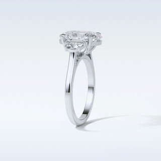 4 CT 3 Stone Engagement Ring Featuring Oval Moissanite