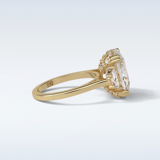 6.3 CT 3 Stone Engagement Ring Featuring Cushion Moissanite