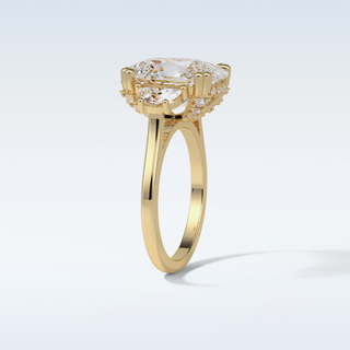 6.3 CT 3 Stone Engagement Ring Featuring Cushion Moissanite