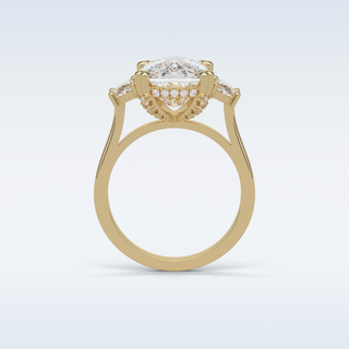 6.3 CT 3 Stone Engagement Ring Featuring Cushion Moissanite