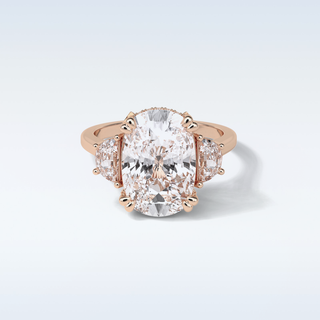 6.3 CT 3 Stone Engagement Ring Featuring Cushion Moissanite