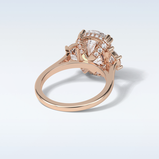 6.3 CT 3 Stone Engagement Ring Featuring Cushion Moissanite