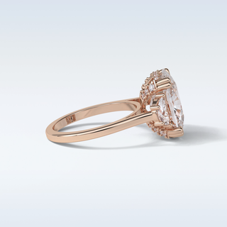 6.3 CT 3 Stone Engagement Ring Featuring Cushion Moissanite