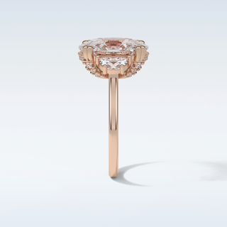 6.3 CT 3 Stone Engagement Ring Featuring Cushion Moissanite